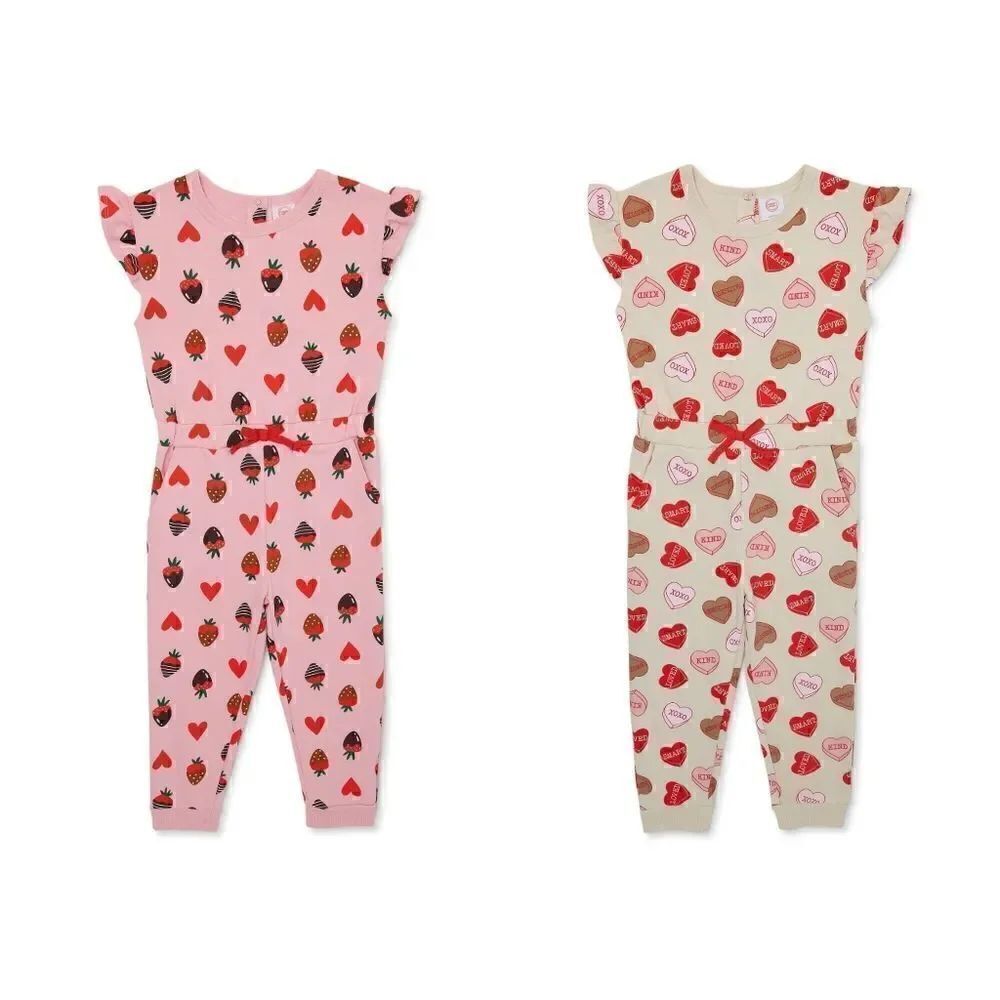 Nwt lot of two Valentine's Day Girls Romper